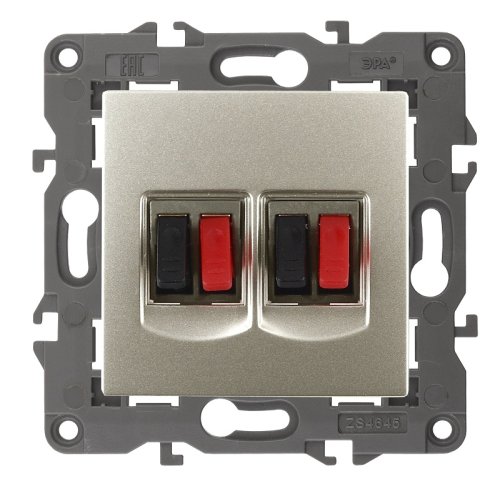 Розетка аудио без рамки Эра Elegance 2-м. шампань картинка